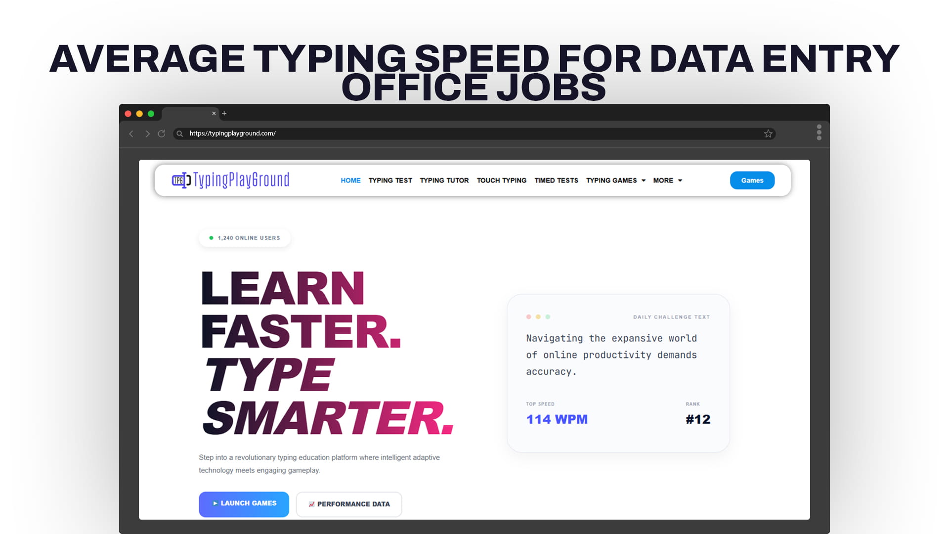 Average Typing Speed for Data Entry / Office Jobs