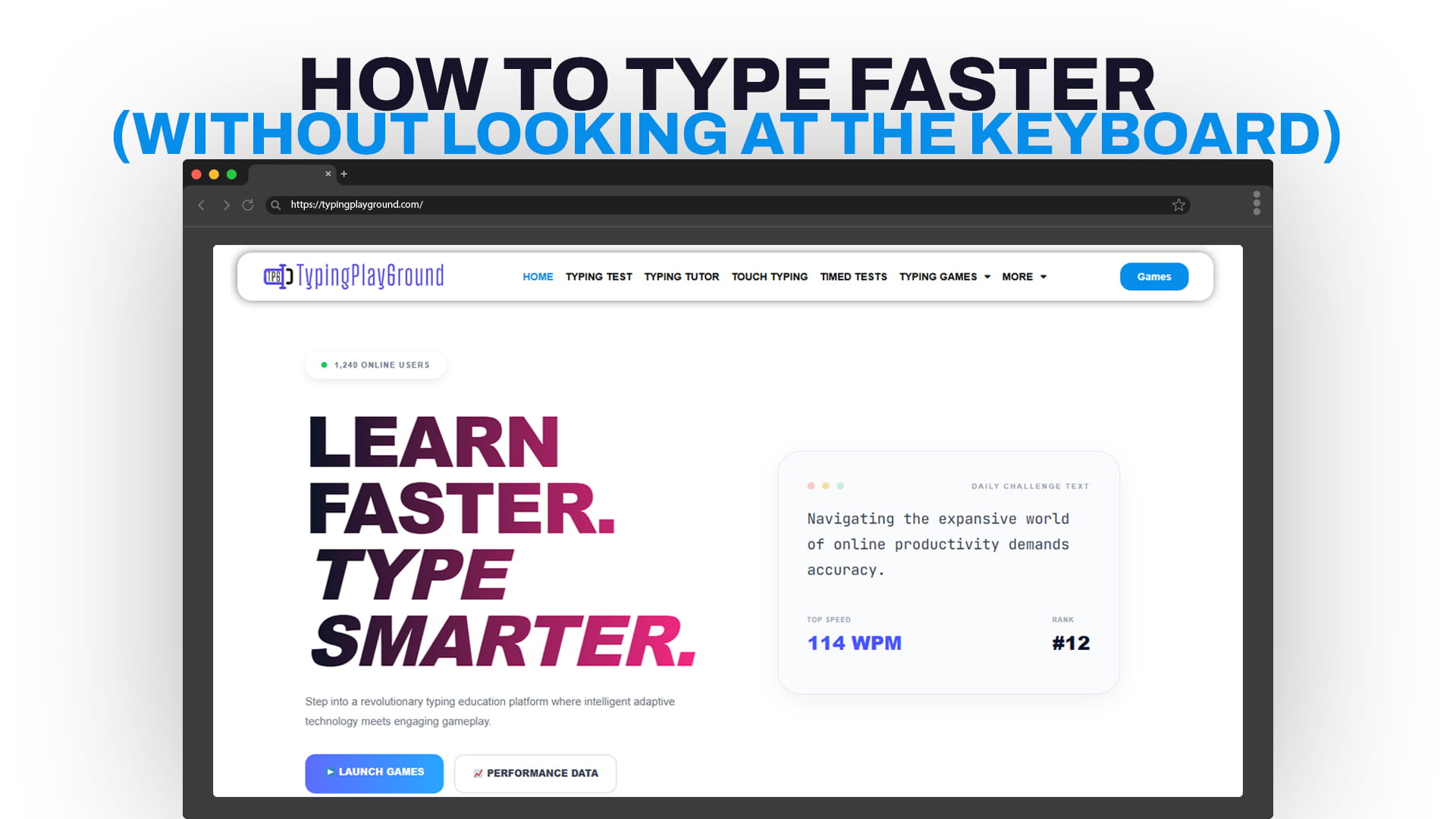 How to Type Faster (Without Looking at the Keyboard)